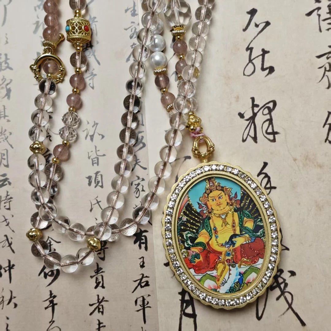 吊坠925银莫桑石 黄财神财运亨通4.5项链吊坠