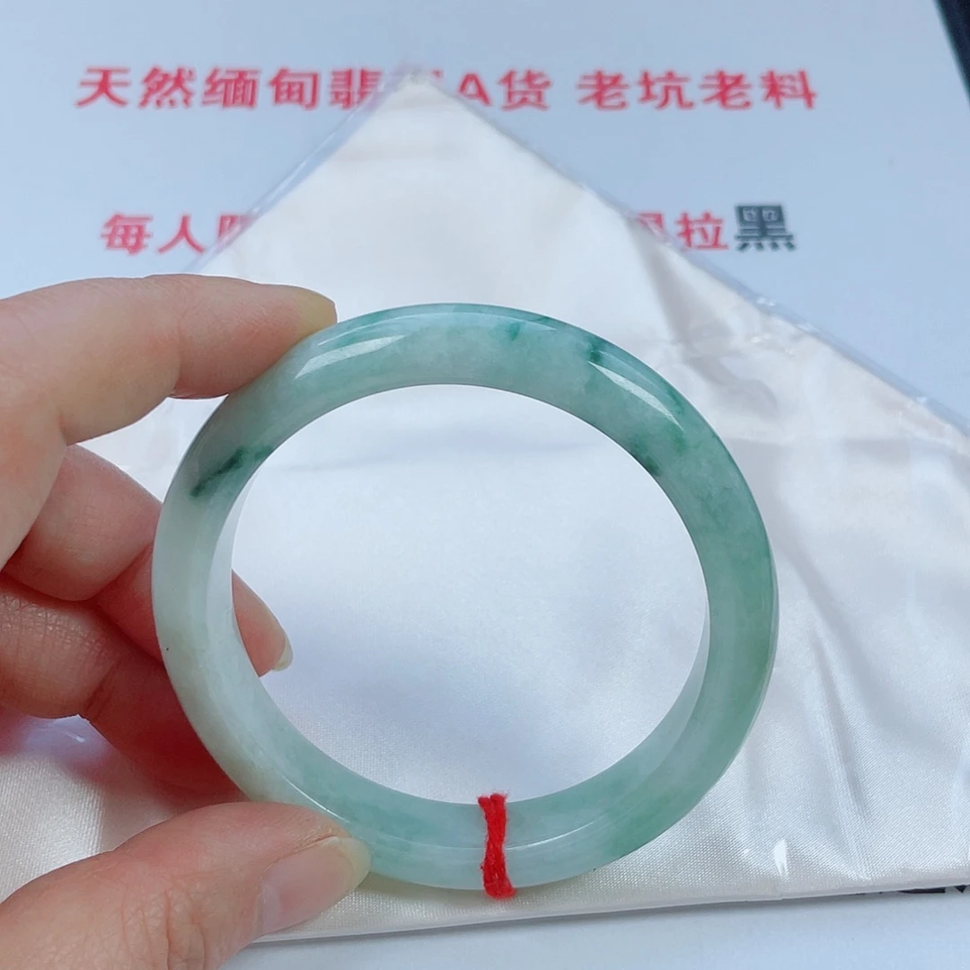 翡翠未镶嵌手镯天然翡翠手镯58.5