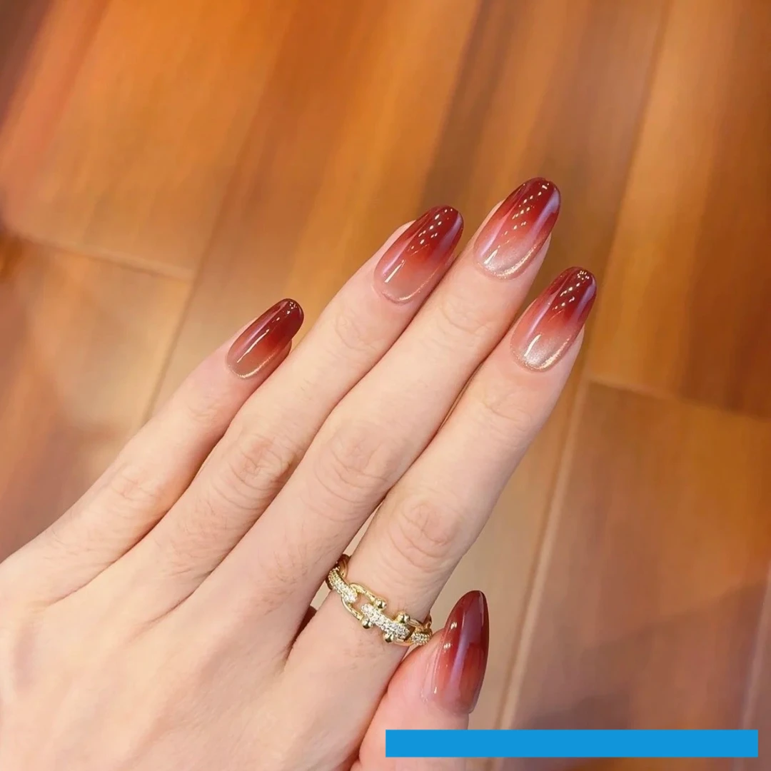 1号链接-美甲甲片穿戴甲猫眼焦糖渐变显白预制甲片工厂发货