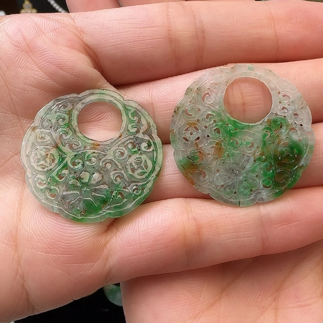 快***康未镶嵌翡翠耳饰裸石