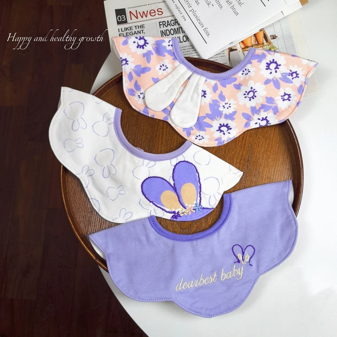 纯棉婴儿可爱防水口水巾新生儿围嘴吐奶垫韩版男女宝宝透气小围兜