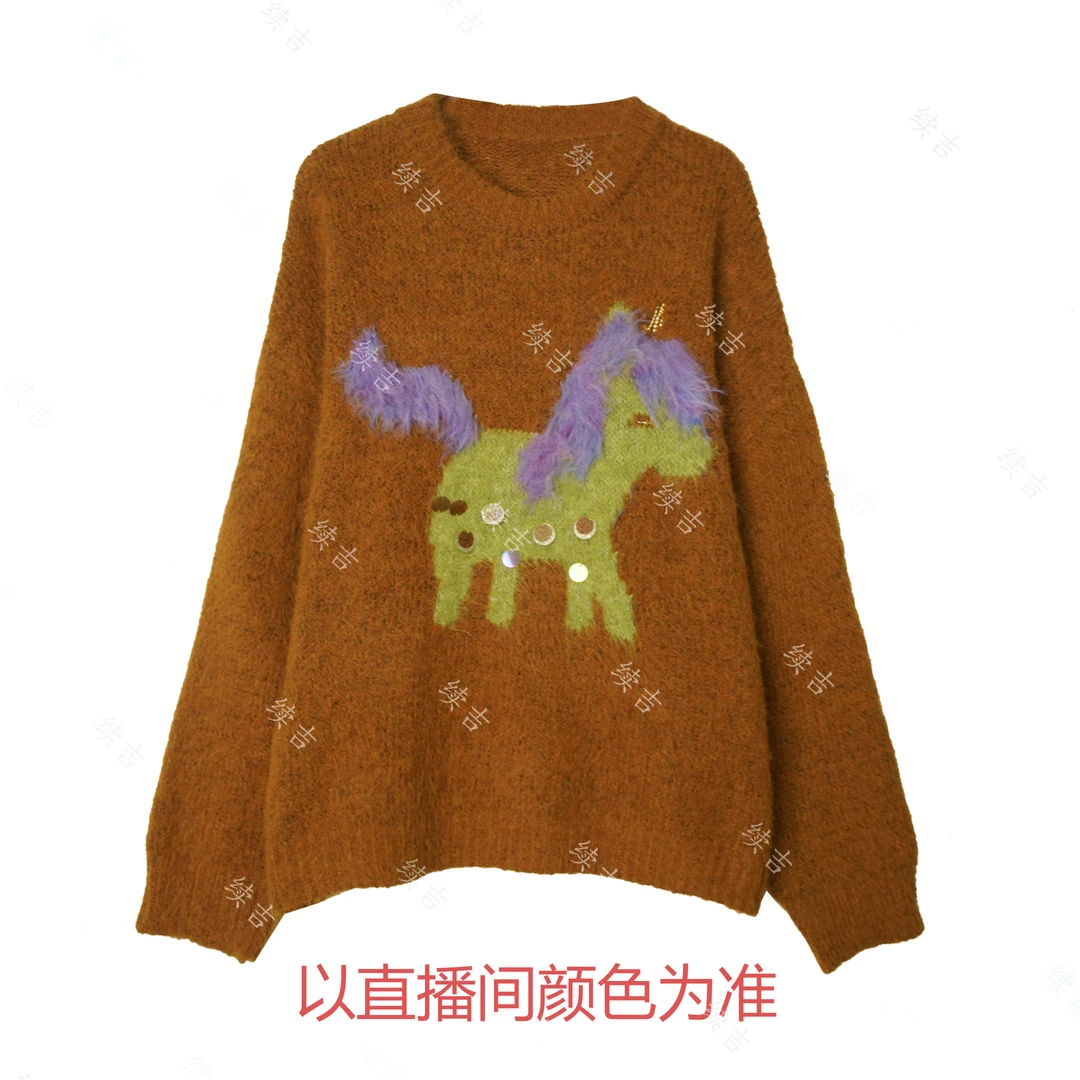 冬-续吉麻衣25-2936圆领长袖百搭套头加厚针织毛衣