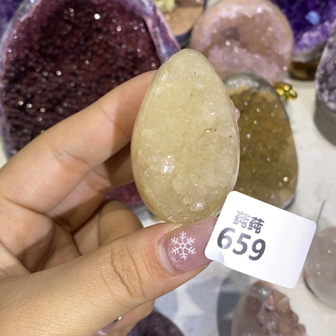 紫晶大型摆件（非配饰）未镶嵌全抛黄水龙蛋