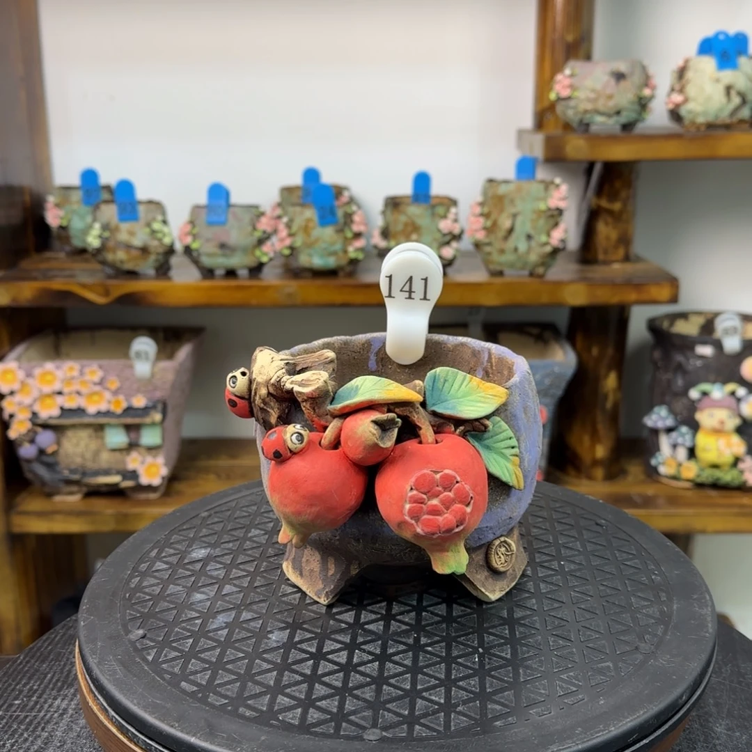 本默花器麦饭石花盆