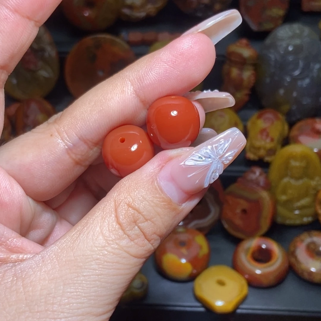 @***阳玛瑙/玉髓未镶嵌珠子