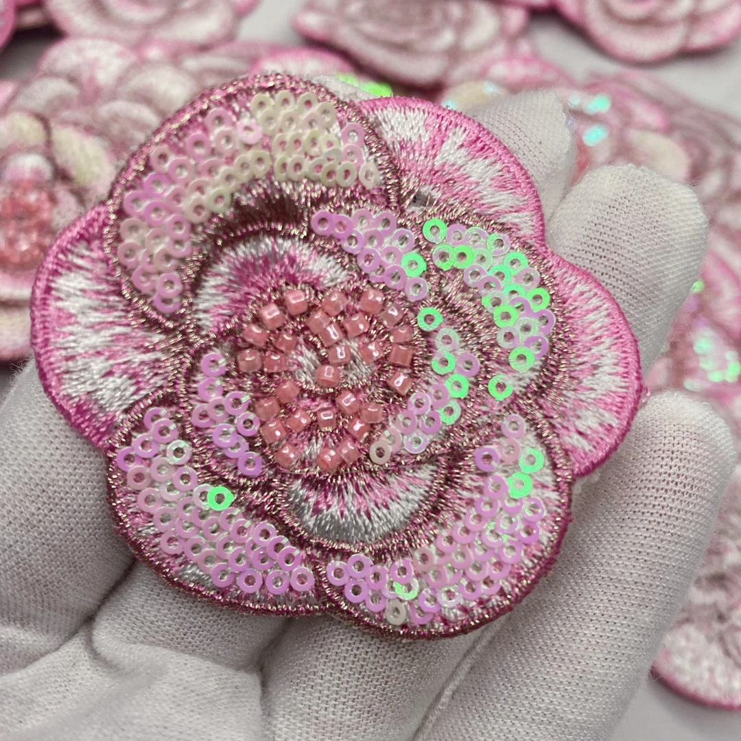 山茶花蕾丝花朵衣服补丁贴缝纫装饰贴