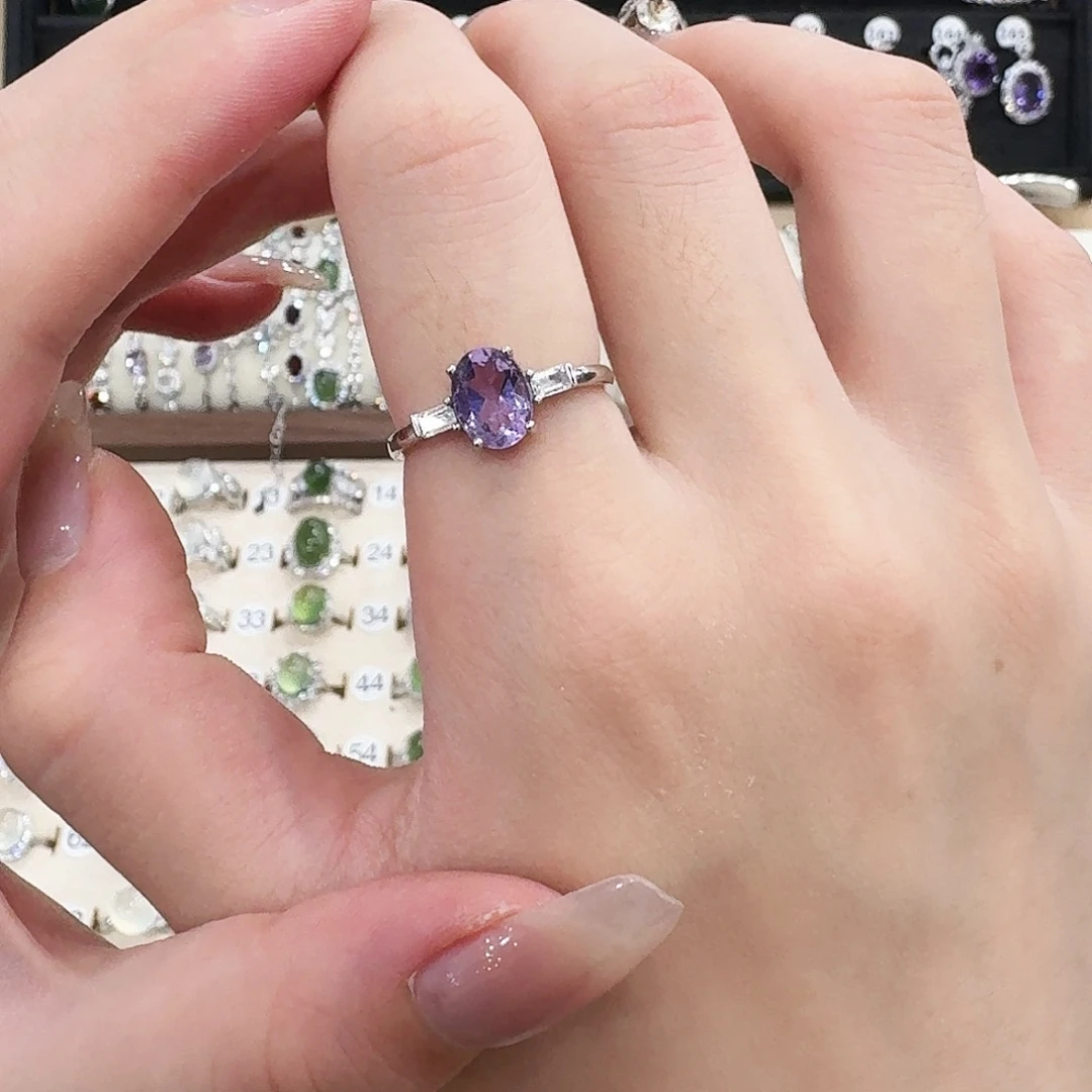 银S925镶嵌戒指紫晶