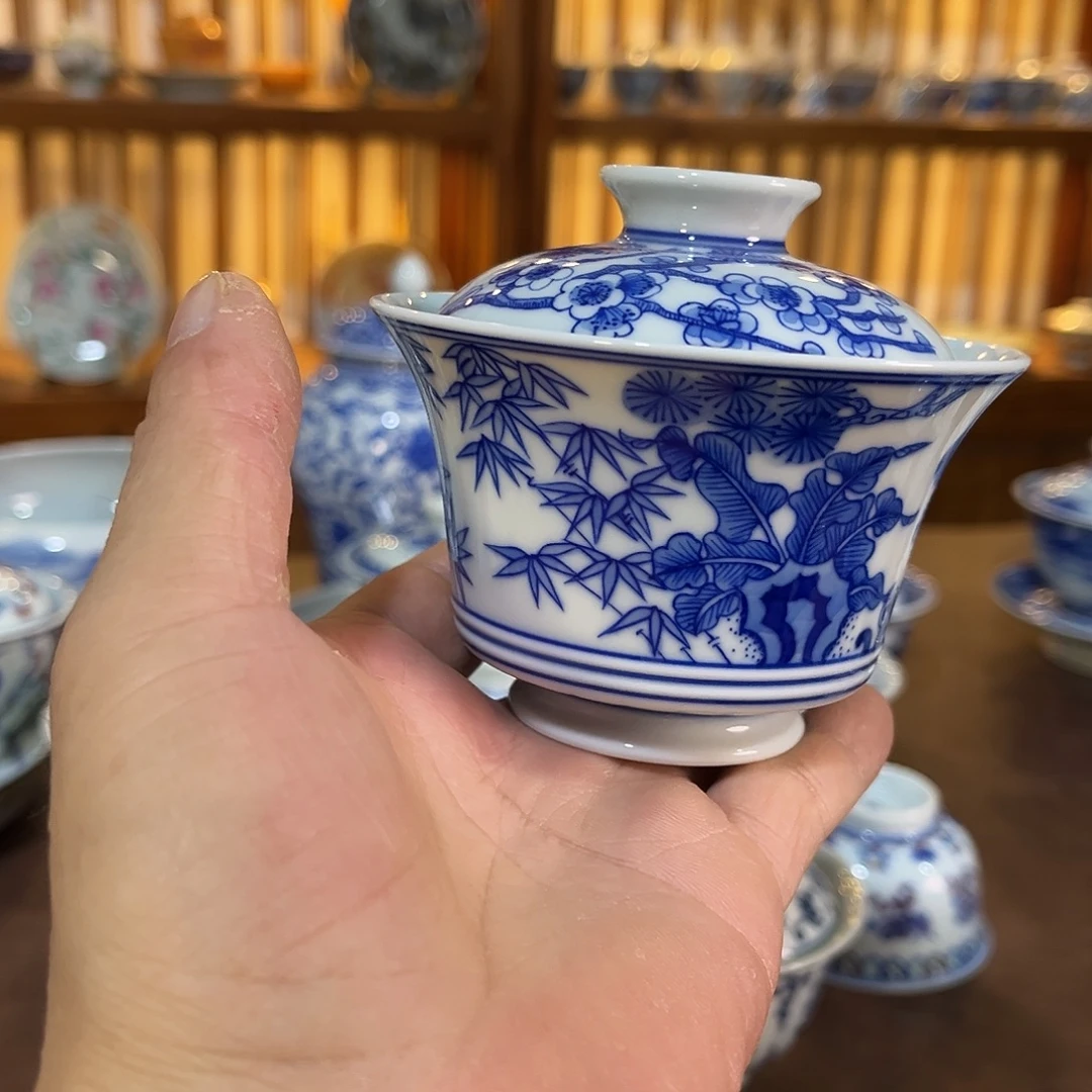 錡镇堂手工手绘绘盖碗