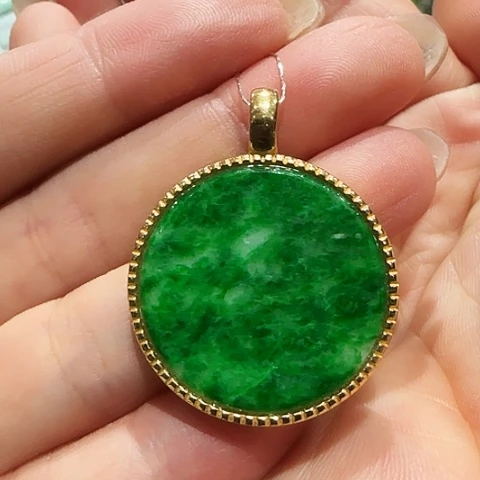 翡翠银S925镶嵌吊坠(不含链)