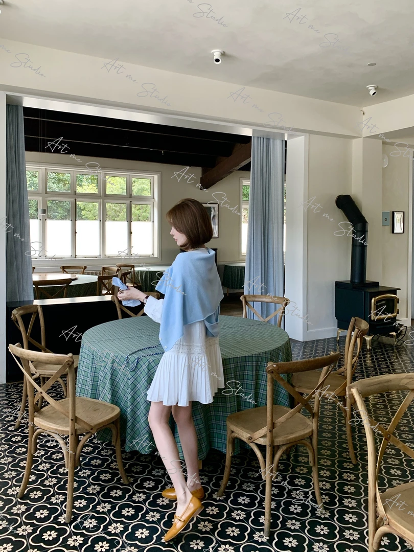 法蕾梦境感纯白温柔系百褶波浪裙摆长袖连衣裙w1865j1