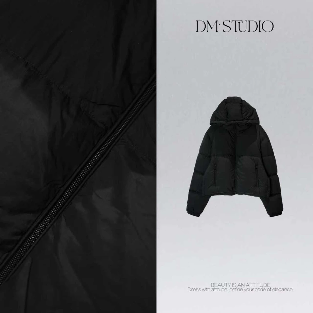 DEDM•STUDIO/冬季保暖高级感连帽新国标90白鹅绒外套2510WT/D7376