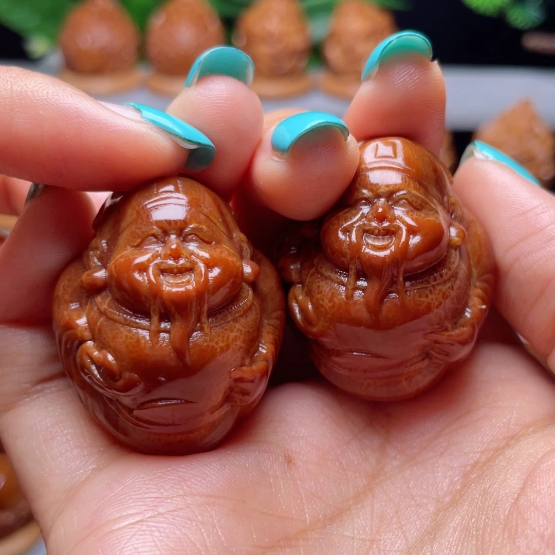 吊坠橄榄核光背财神手球3.4