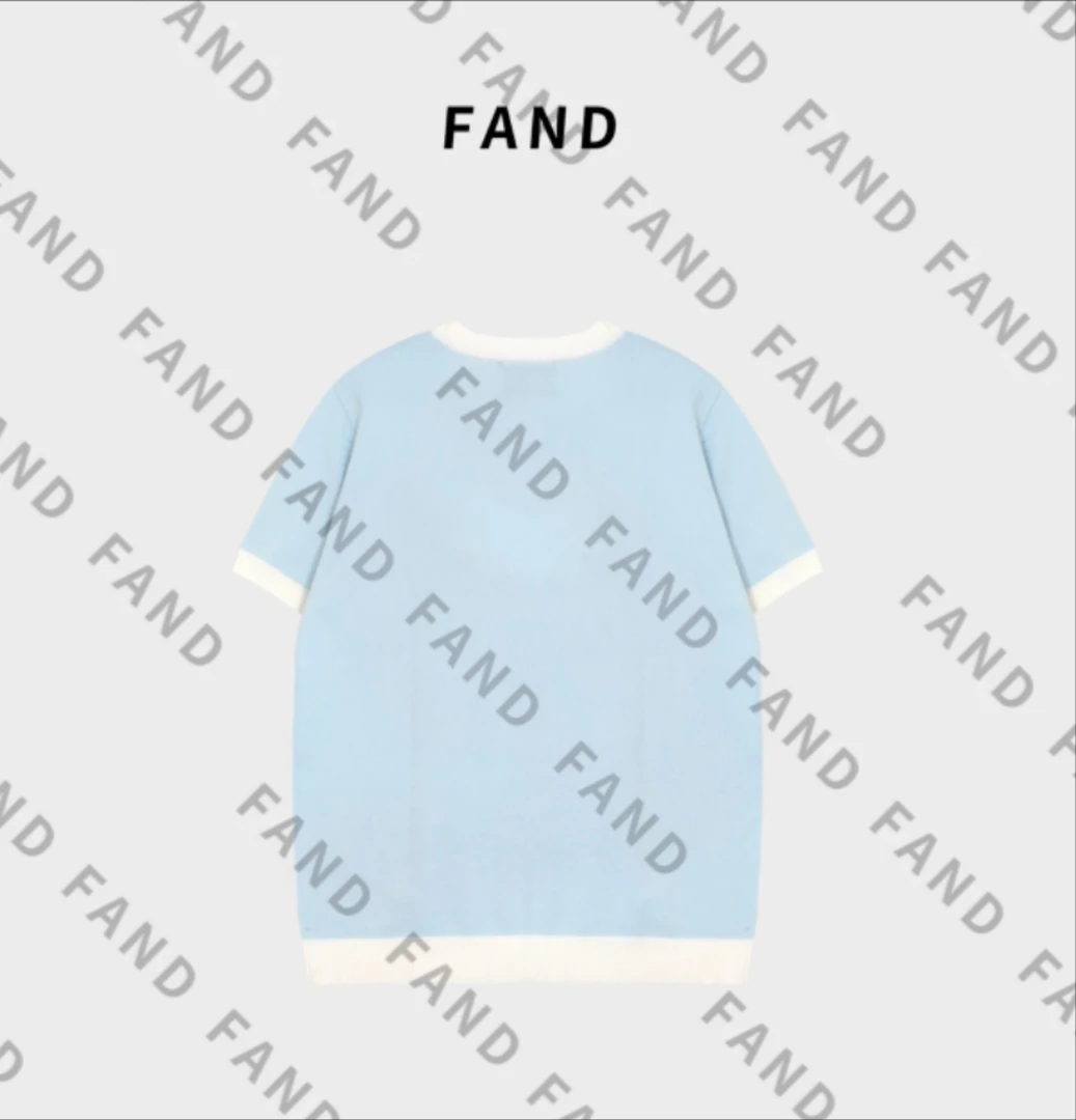 FAND团团【韩代HD】2025新品夏季情侣装针拼接宽松圆领短袖T恤