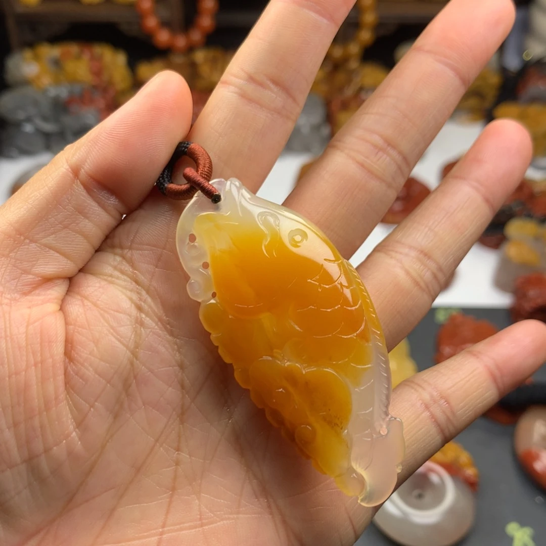 石英质玉（黄龙玉）挂件未镶嵌