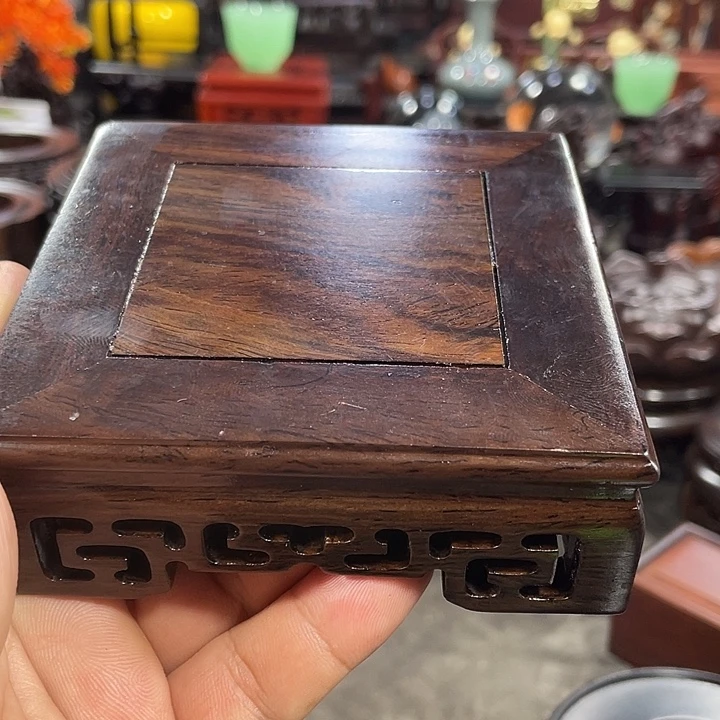 手工艺品琉璃红木底座工艺品4个方台