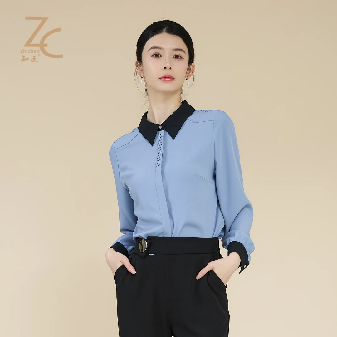 【商场同款】知臣高级轻奢减龄衬衫春秋长袖光泽感上衣 12233509