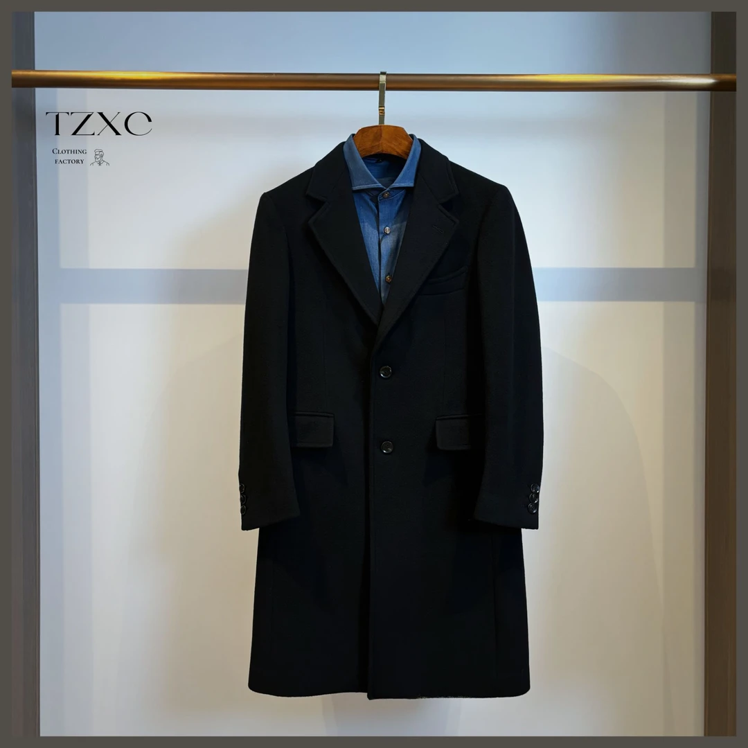【A04】高奢男装 2024年秋冬男士休闲中长款羊绒风衣