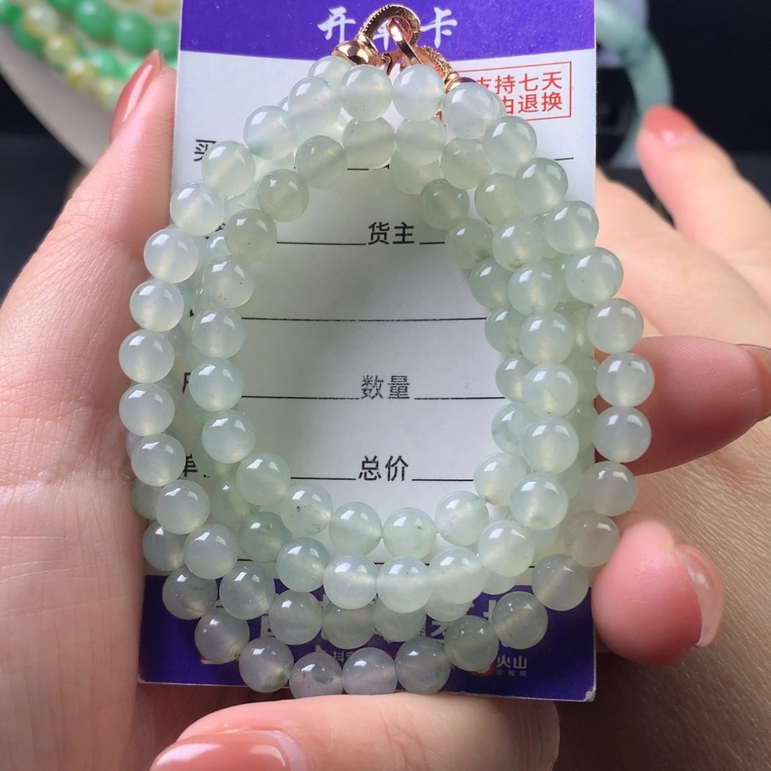 翡翠未镶嵌手链卡6.3