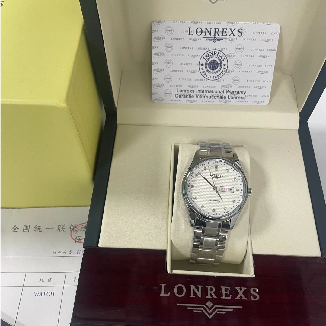 LONREXS/满钻名匠白面/表径41mm男士经典全自动腕表