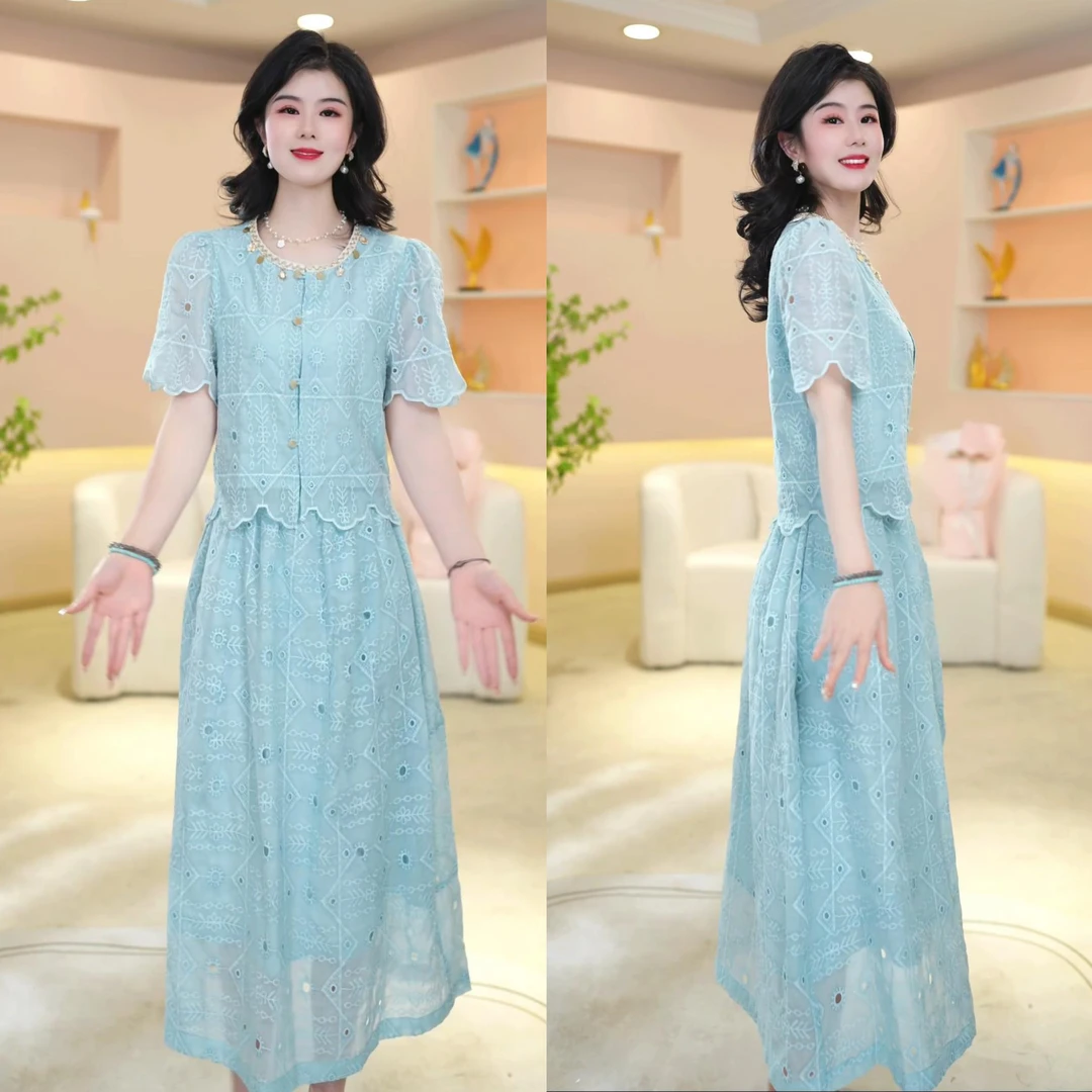 丹思俪2025春夏新款时尚遮肉显瘦显高显白气质修身百搭连衣裙8136