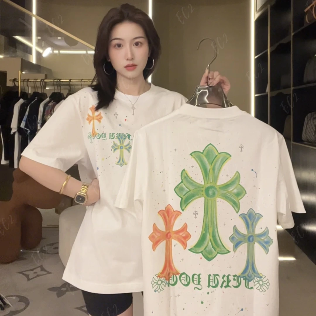 【高端定制】25年夏季新款男女潮牌时尚休闲宽松圆领短袖T恤0032