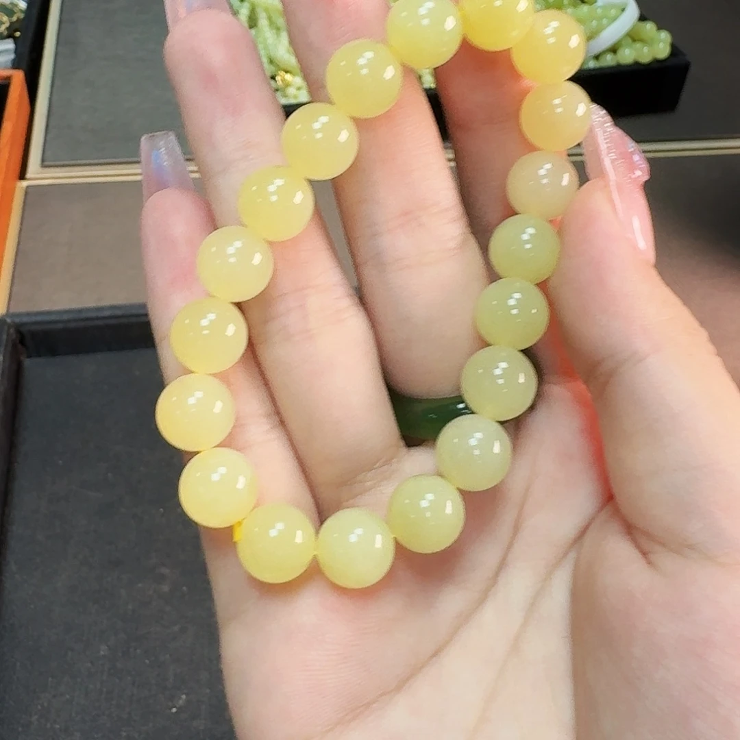 和田玉未镶嵌颈饰黄口冰底卡10