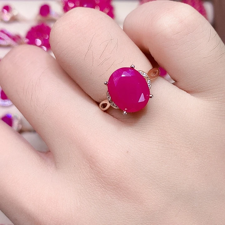 银S925镶嵌戒指红宝石