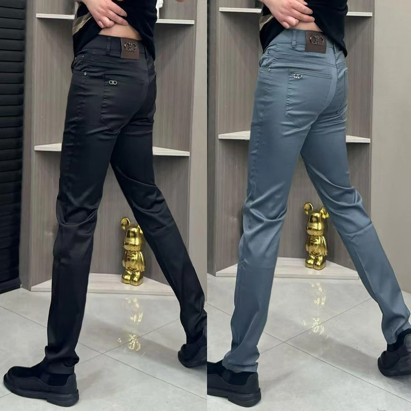 2025新款男士休闲裤时尚百搭修身小脚裤轻奢高档商务西裤潮流长裤