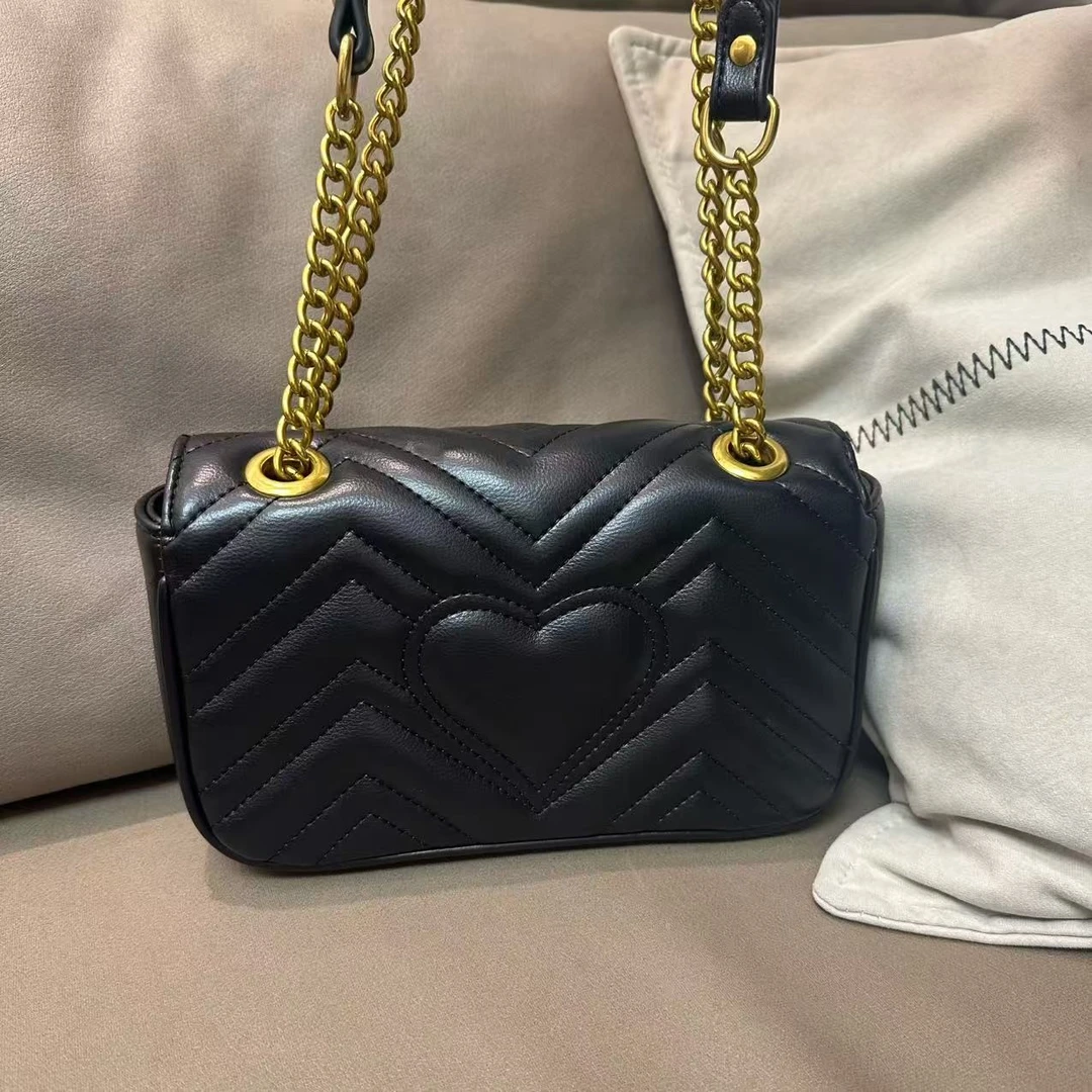 M23146DIY#时尚女士黑色单肩包斜挎包（22尺寸）...