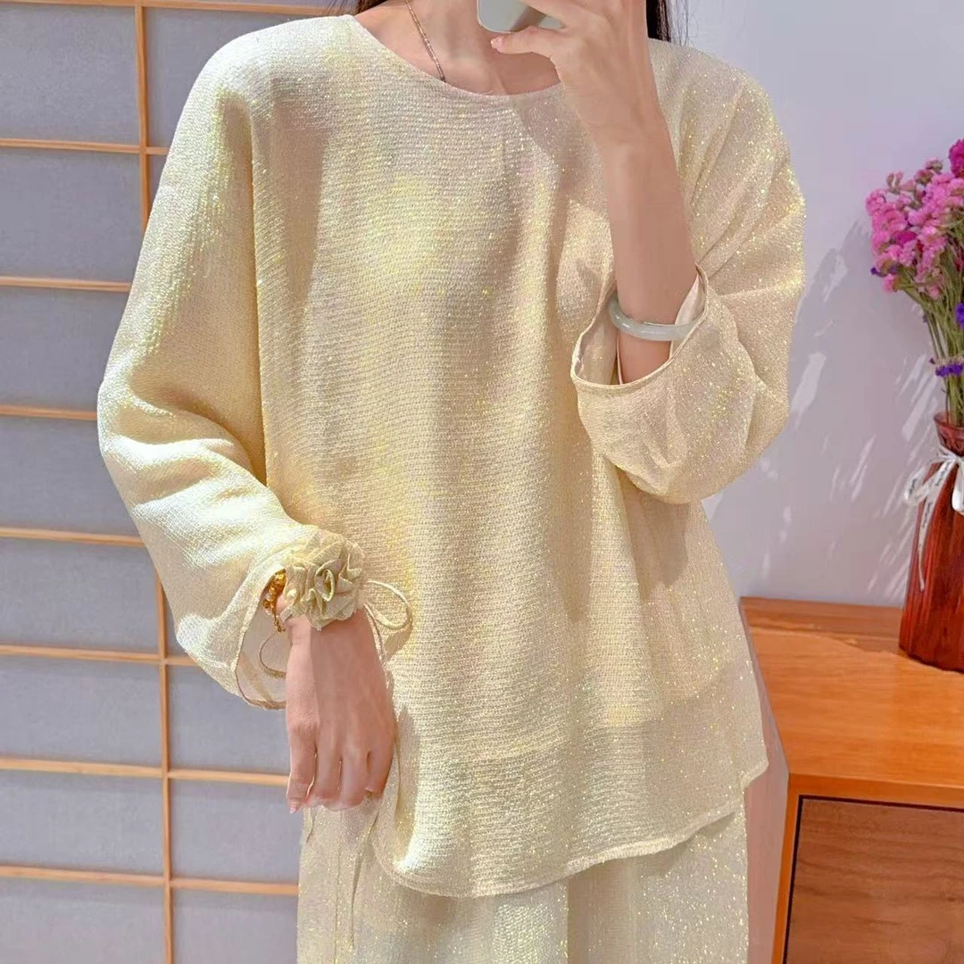 3532玫瑰 香槟金 细闪 上衣
