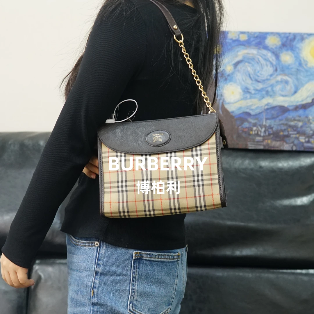 95新 BURBERRY/博柏利 巴宝莉/格纹单肩包/WJ02516565/6565