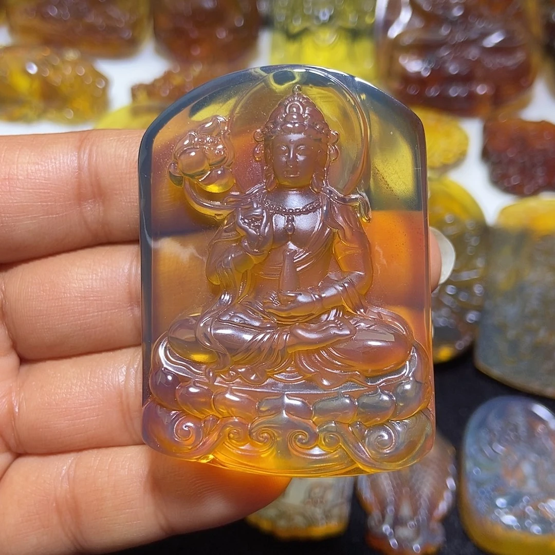 琥珀未镶嵌颈饰缅甸天然琥珀吊坠-78