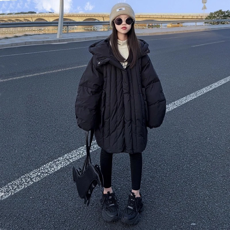 女童羽绒服2025冬装新款中大童洋气时尚保暖白鸭绒外套儿童冬装潮