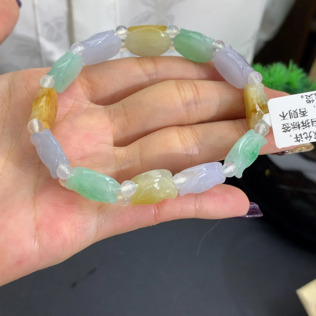 未镶嵌手链翡翠冰胶富甲天下多宝手串