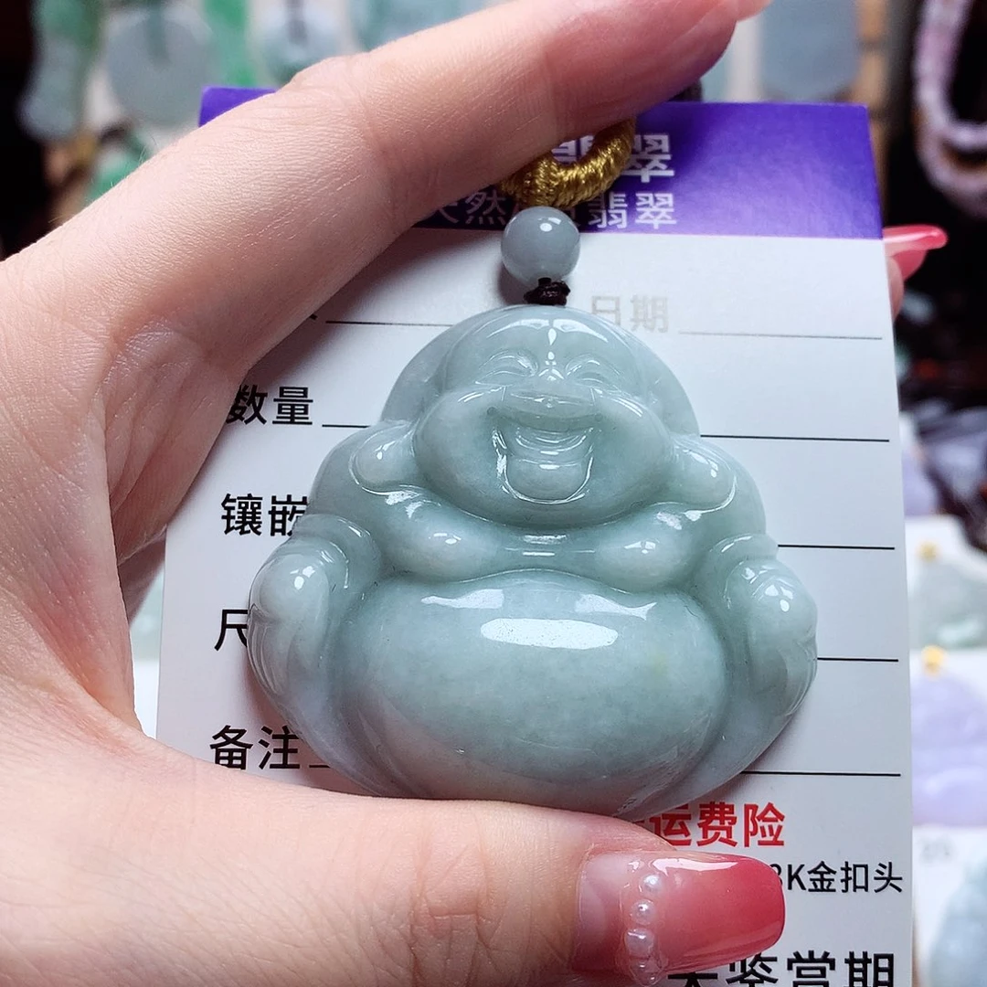 翡翠未镶嵌颈饰佛公07