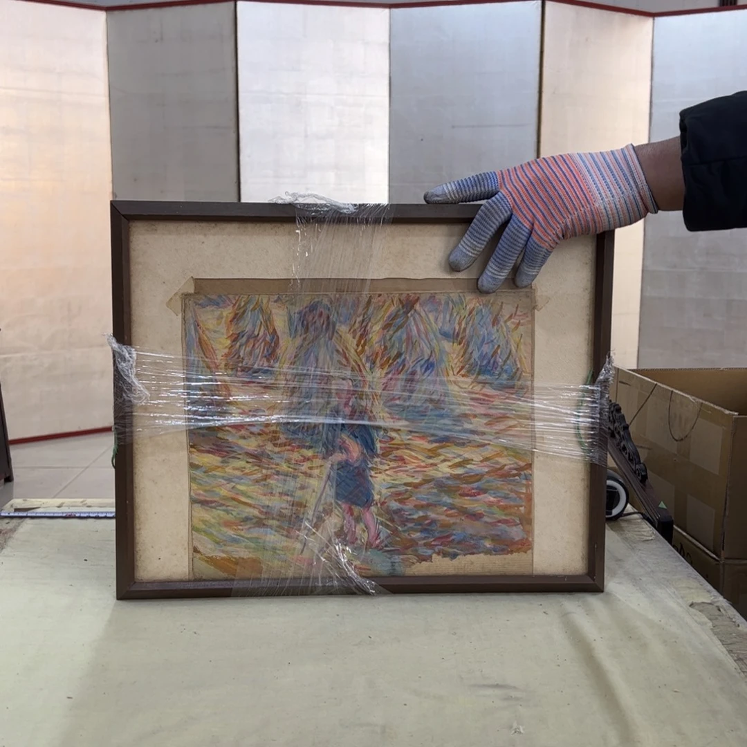 肚***白绘画屏风框画茶空间设计