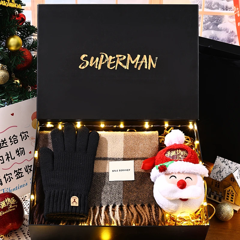 圣诞节礼物送男朋友冬季保暖围巾手套礼盒送男生老公实用生日礼物