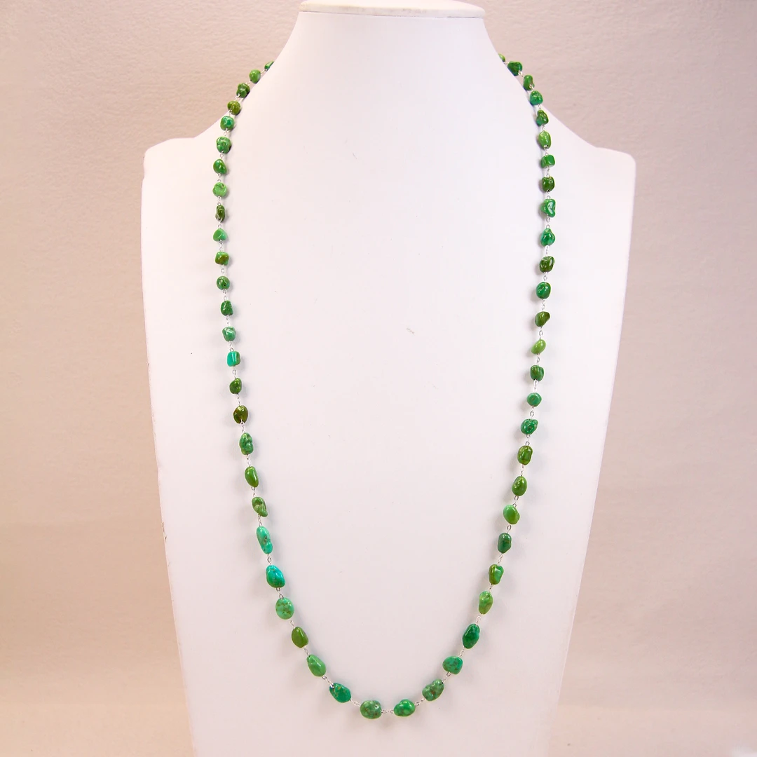 【霞姐专享】S925银美松随型绿松石项链 多样性发一 LX10-105