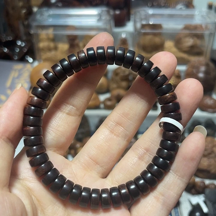 用***9手串/手链黄花梨/降香黄檀0.8药片高货保真海南黄花梨老料