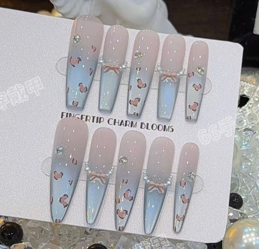 【甜酷豹纹】纯手工光疗穿戴甲2025新款豹纹甜酷高级质感