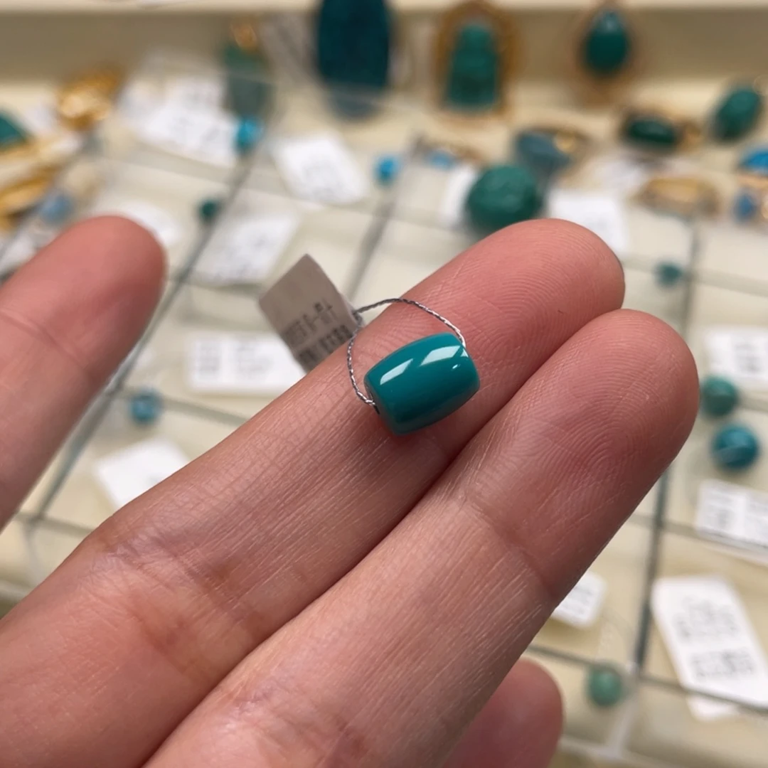 未镶嵌绿松石珠宝奇石桶珠6.6×8.3