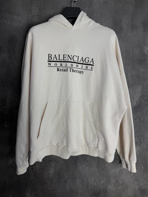 全新未使用 Balenciaga/巴黎世家 下划线logo图案帽衫/12606