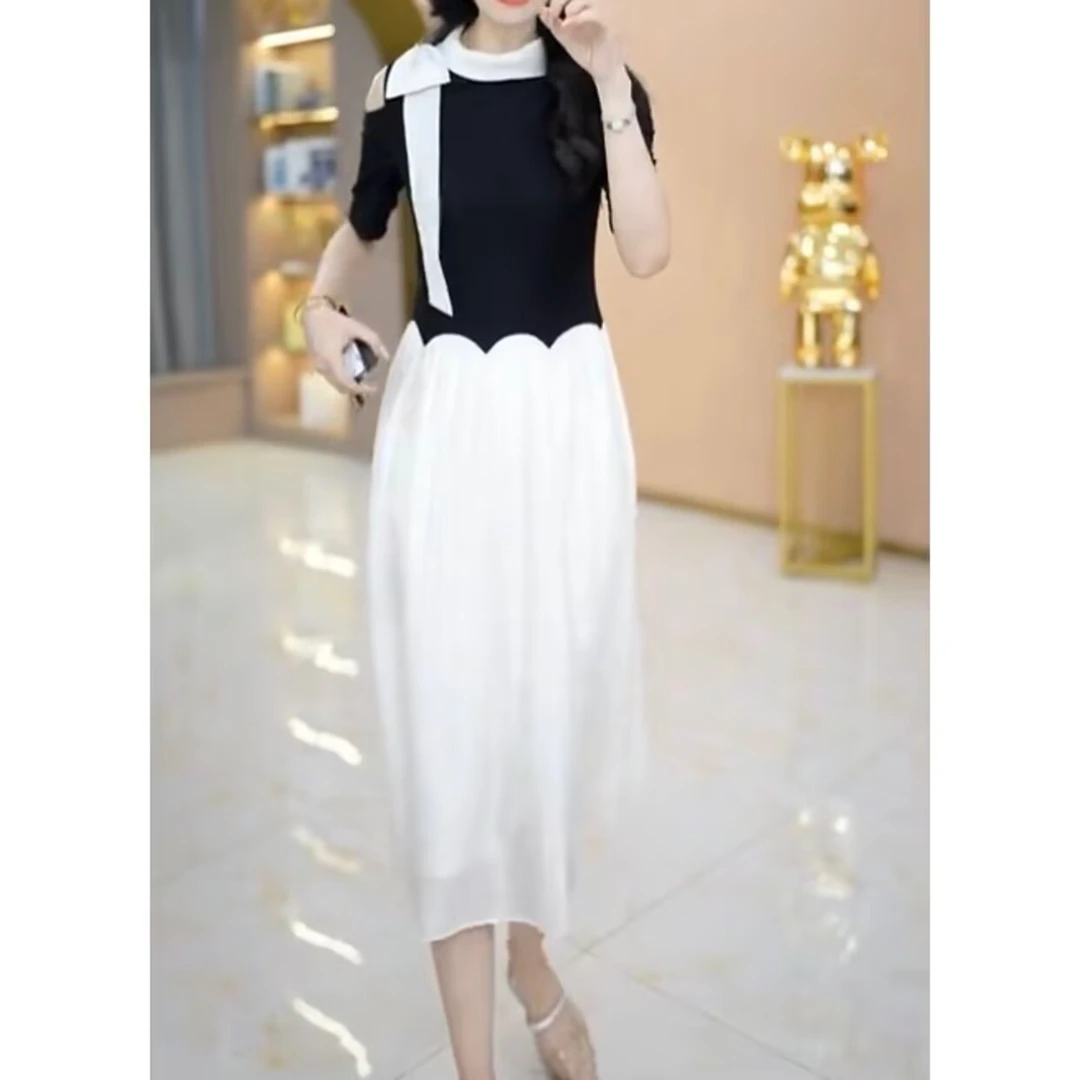 【连衣裙】优雅新款气质时尚大气减龄收腰显瘦连衣裙M-4XL-26765