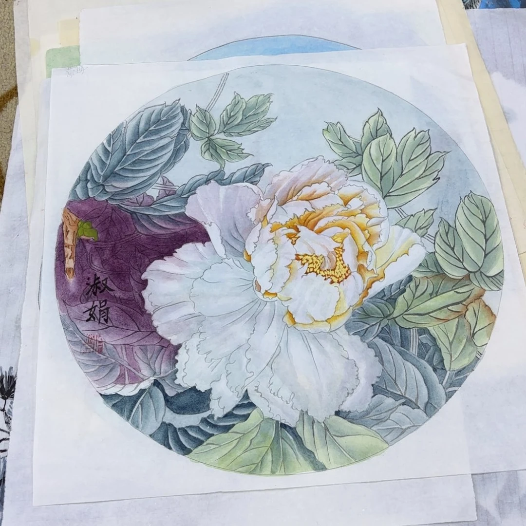 国画刘淑娟斗方作品童