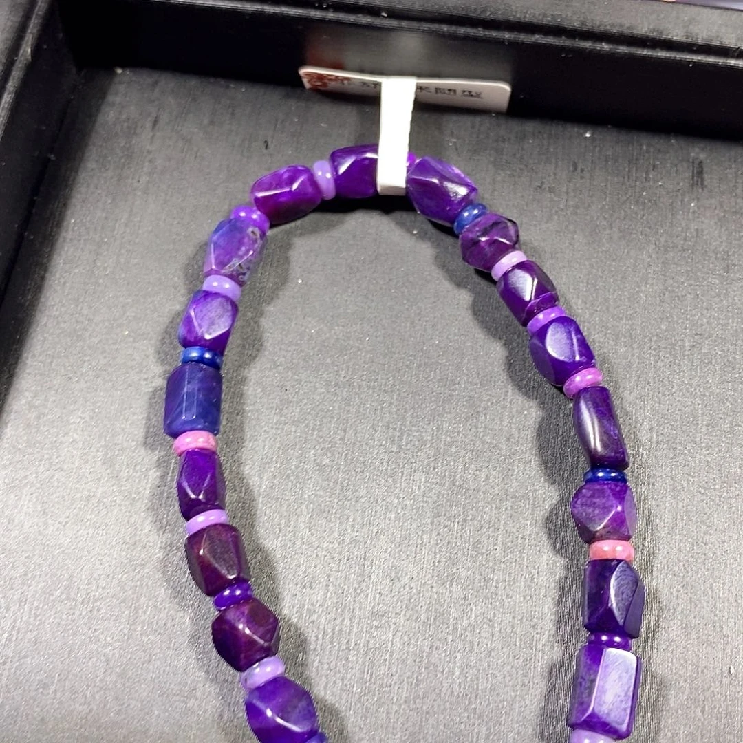 苏纪石（舒俱来）未镶嵌南非舒俱来帝王紫凝胶钻切手串