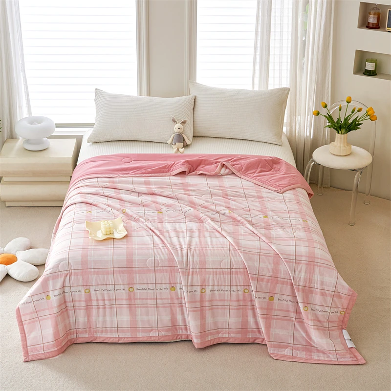 小清新有氨凉感丝夏被空调被可机洗薄款被子夏季被芯单双人夏凉被