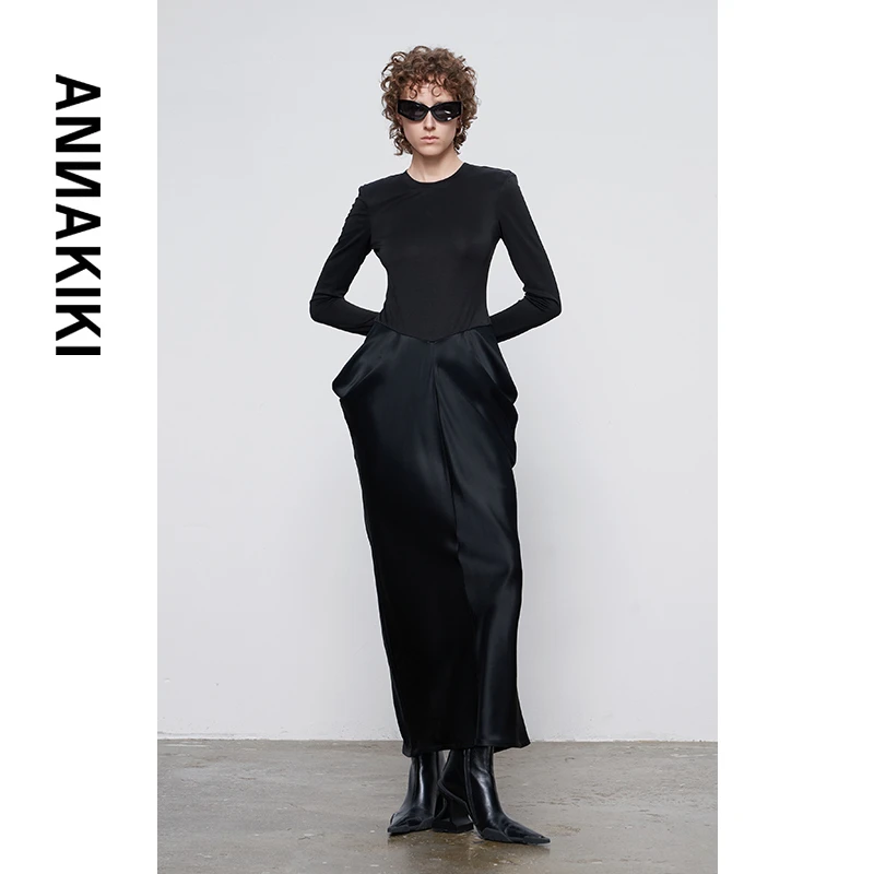 【AUNISEX专属】ANNAKIKI醋酸拼接连衣裙3D3A0827H212