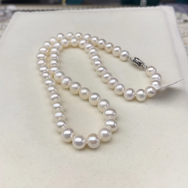 颈饰银S925镶嵌淡水珍珠卡9➕极光炫彩50cm