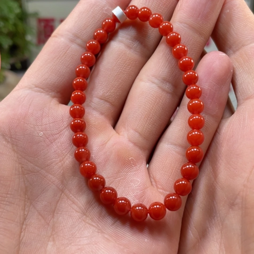 南红玛瑙览坡锦红单圈5m m未镶嵌