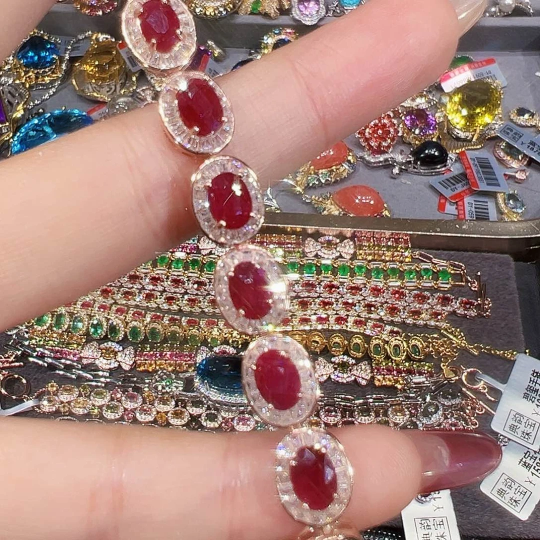 银S925镶嵌红宝石珠宝奇石游**鱼